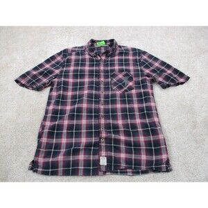 Harley Davidson Shirt Men Medium Blue Short Sleeve Button Up Motorcycle Biker